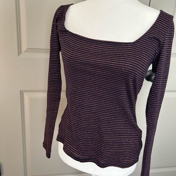 NWT Boden Metallic Stripe Top Women’s US size 6 - Picture 4 of 7